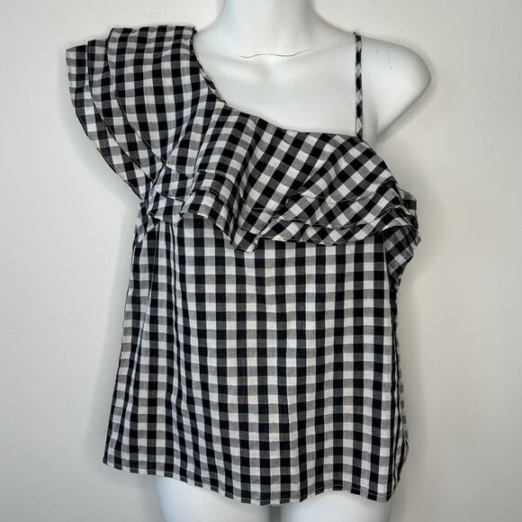 JOA Gingham Top Womens Small Picnic Cottage Country Romantic Feminine Retro Chic - Picture 2 of 9